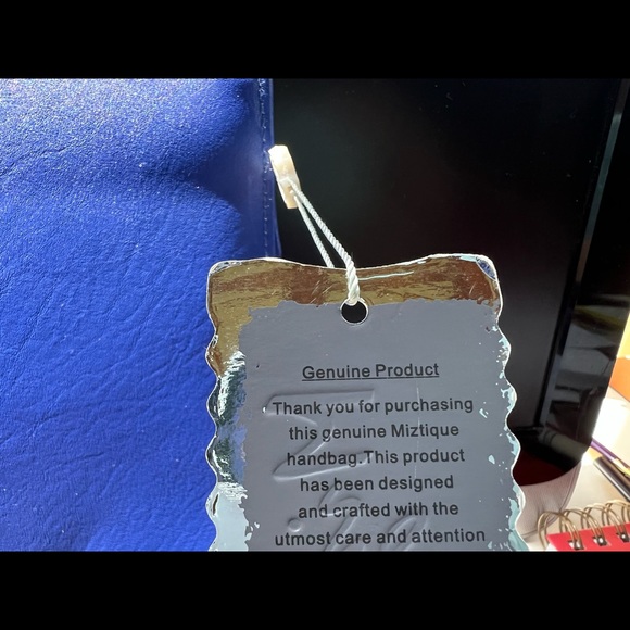 Miztique designer cobalt blue gold chain strap hardware bag - Picture 12 of 13